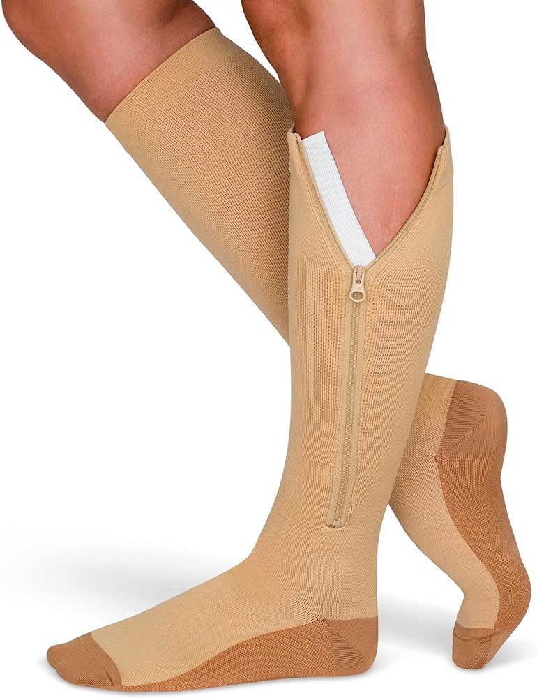 zippered compression socks